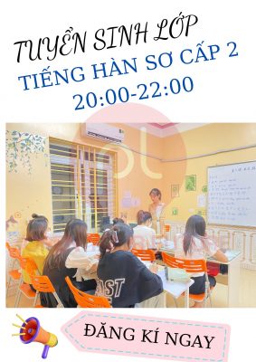 tuyển sinh lớp tiếng hàn sơ cấp 2