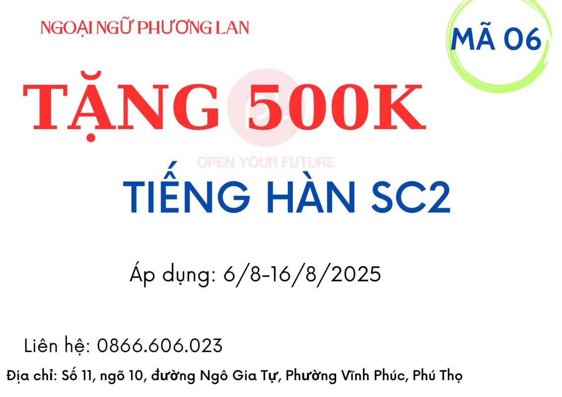 Học tiếng Hàn tại Vĩnh Phúc: Cố găng hôm nay - Thành công ngày mai