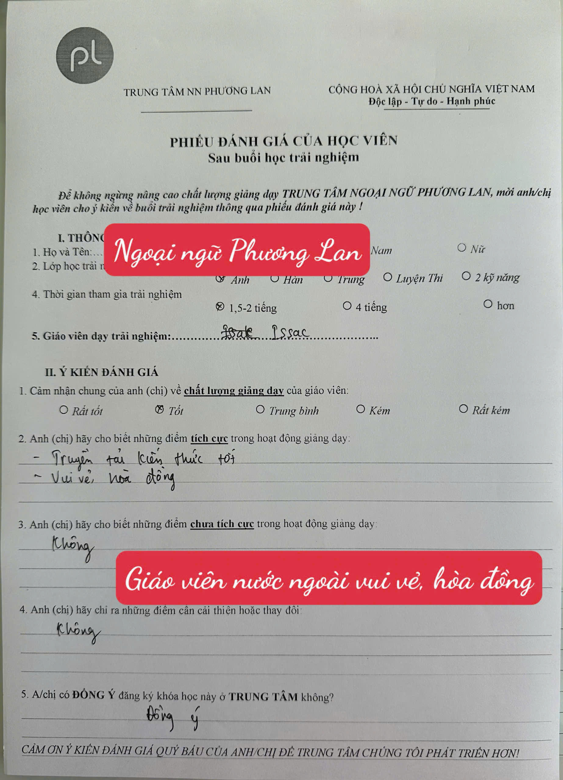 Học tiếng Anh tại Vĩnh Phúc: Giáo viên nước ngoài vui vẻ, hòa đồng