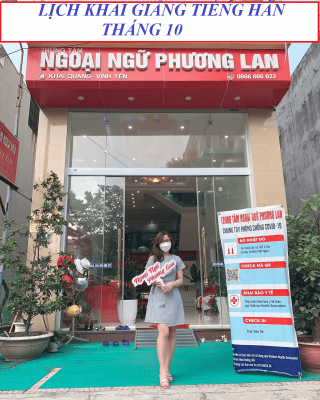 Lịch khai giảng các lớp Tiếng hàn tháng 10