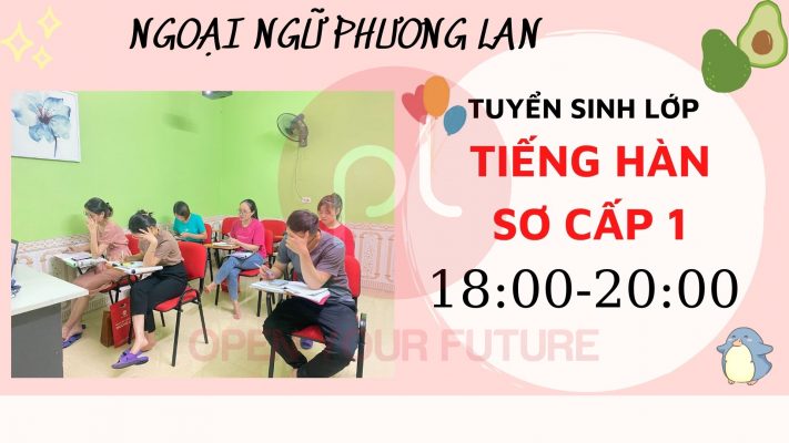 tuyển sinh lớp tiếng hàn sơ cấp 1