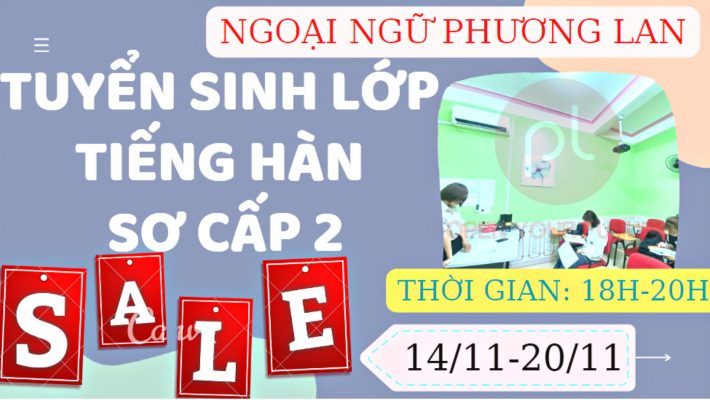 tuyển sinh lớp tiếng hàn sơ cấp 2