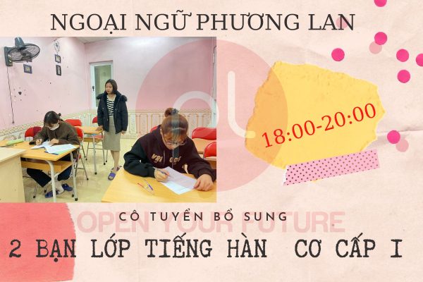 TUYỂN SINH LỚP TIẾNG HÀN SƠ CẤP 1