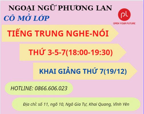 tiếng trung giao tiếp tại Vĩnh Phúc