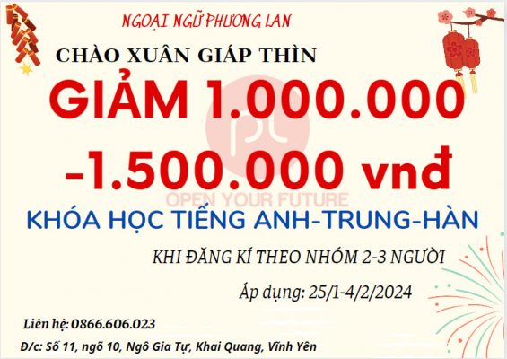 giảm học phí Tết 2024