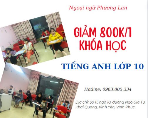 tiếng anh lớp 10 tại Vĩnh Yên