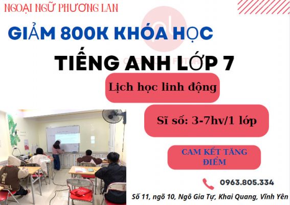 tiếng anh lớp 7 tại vĩnh phúc