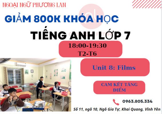 tiếng anh ngữ pháp lớp 7 tại Vĩnh Yên