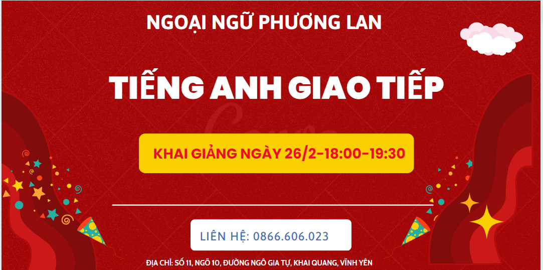 tiếng anh giao tiếp tại Vĩnh Phúc