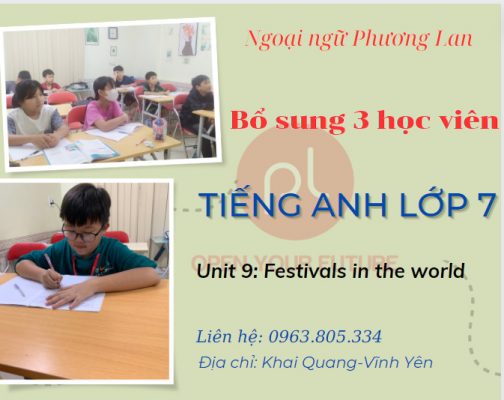 tiếng anh lớp 7 tại Vĩnh Phúc