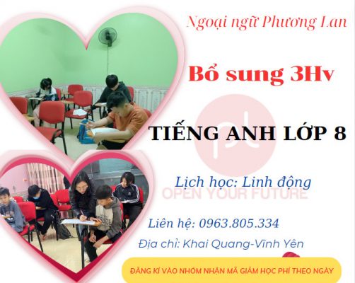 tiếng anh lớp 8 tại Vĩnh Phúc