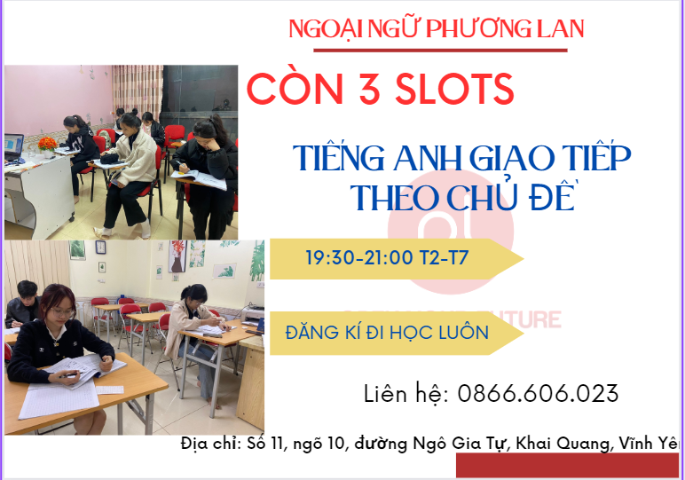 Tiếng anh giao tiếp nâng cao tại Vĩnh Phúc