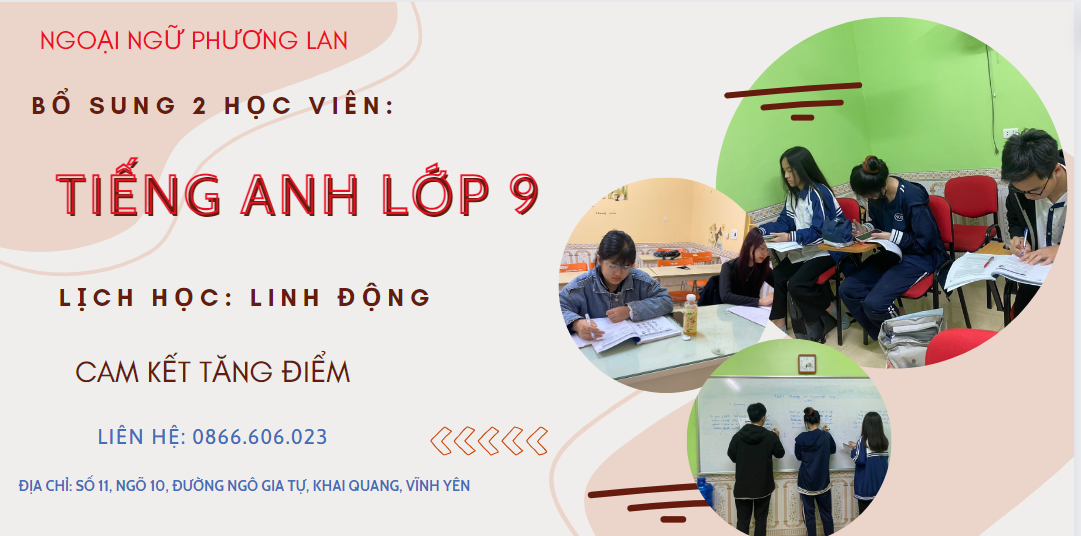 ôn thi Tiếng anh lớp 9 tại Vĩnh Phúc