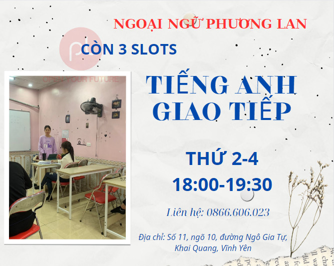 tiếng anh cho người mất gốc tại Vĩnh Phúc