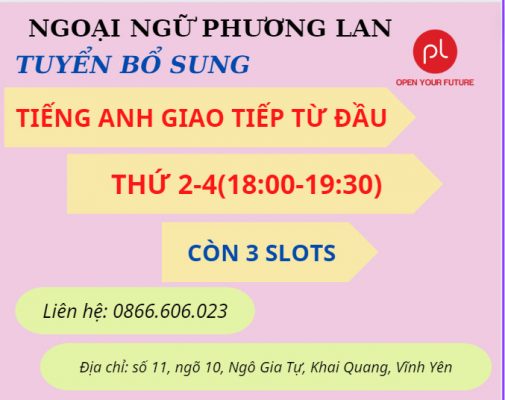Tiếng anh tại Vĩnh Phúc