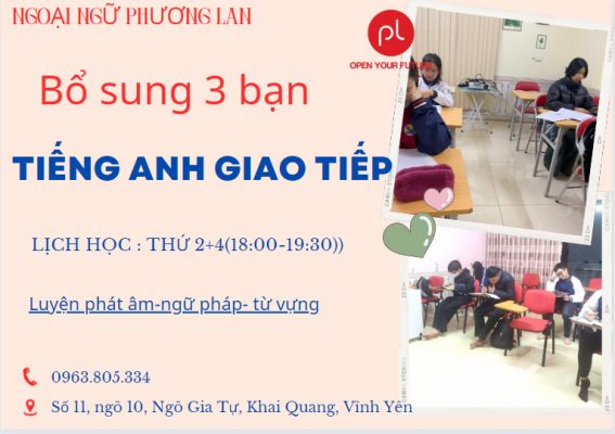 tiếng anh giao tiếp từ đầu tại Vĩnh Phúc
