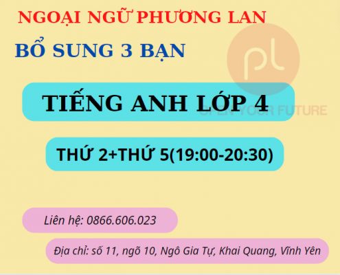tiếng anh lớp 4 tại Vĩnh Phúc
