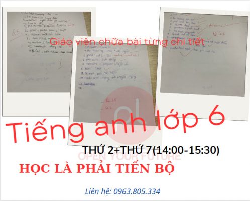 tiếng anh lớp 6 tại Vĩnh Phúc