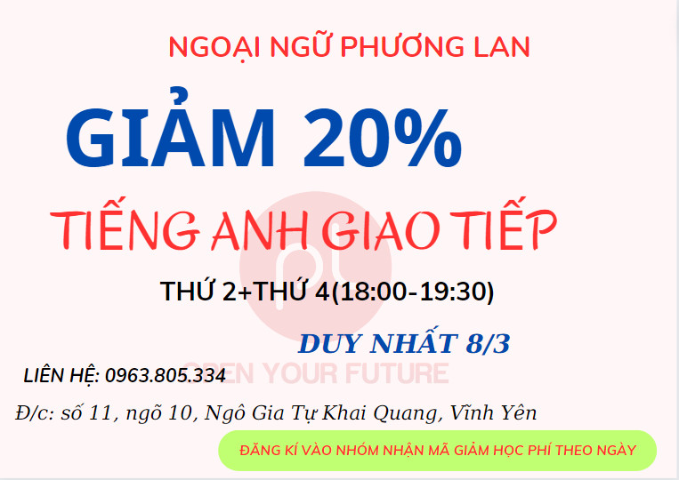 tiếng anh vĩnh yên