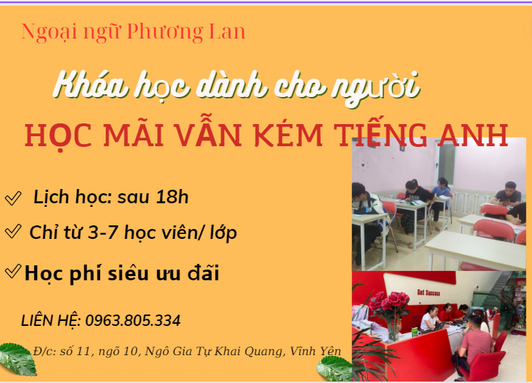 học tiếng anh giao tiếp tại Vĩnh Phúc