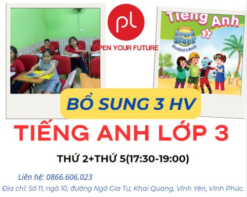 tiếng anh lớp 3 tại Vĩnh Phúc