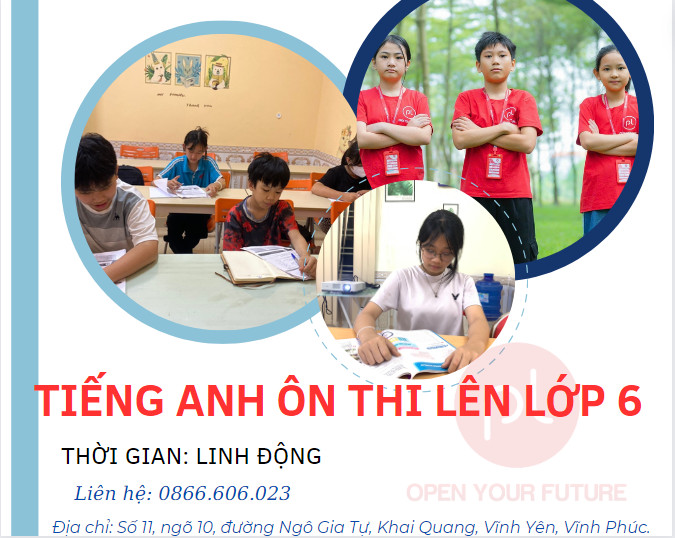 tiếng anh ôn thi lớp 6 tại Vĩnh Yên