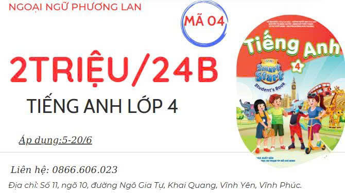 học tiếng anh hè tại Vĩnh Yên, vĩnh phúc