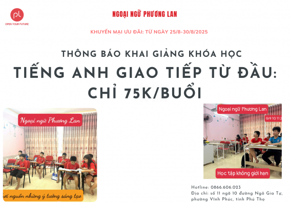 Học tiếng Anh giao tiếp tại Vĩnh Phúc