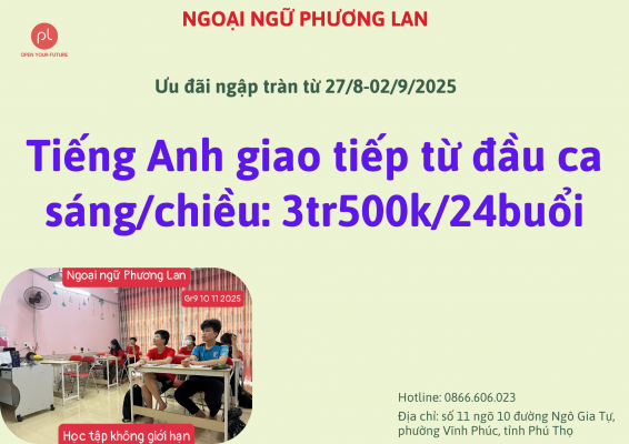 Học tiếng Anh giao tiếp tại Vĩnh Phúc