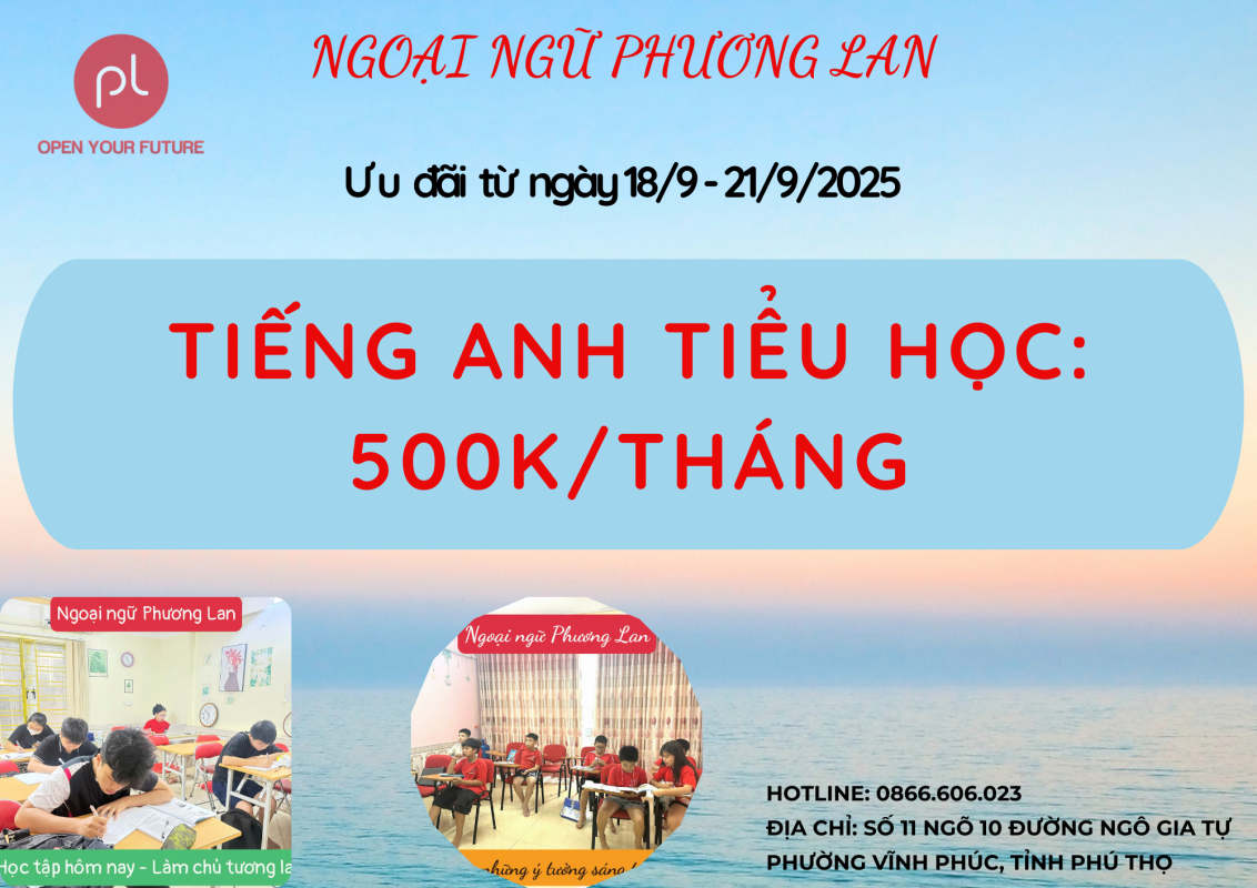 tiếng Anh trẻ em tại Vĩnh Phúc