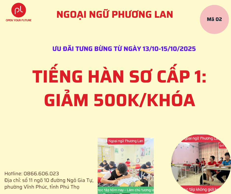 Học tiếng hàn tại vĩnh phúc