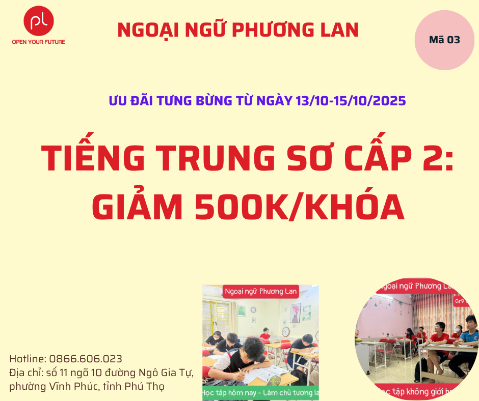 Học tiếng Trung tại Vĩnh Phúc